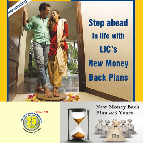 lic 25 years new money back plan 921